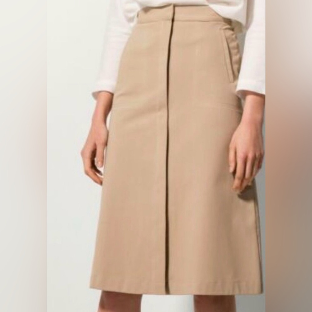 Massimo Dutti Beige A-Line Skirt